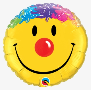 Yellow Smiley Clown Face Foil Balloon 11699 P - Smiley Face Balloons