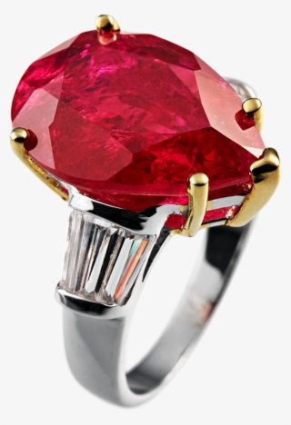 Angelina Red Cirolit Gold Ring - Nug Ring