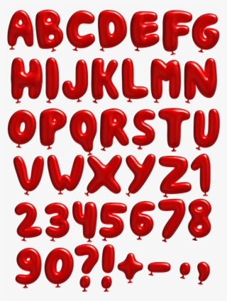 Red Balloons Funny Font - Red Colour Letter Balloons