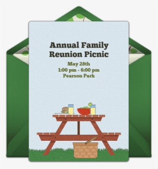 Picnic Table Online Invitation - Summer Picnic Invitation