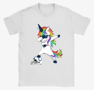Football Dabbing Unicorn Steps On Helmet New England - Cartoon