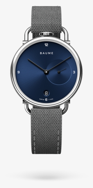 35mm Date Unisex Custom Watch Ronda Silver Case Grey - Watch