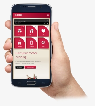 Hand Holding A Phone Showing The Responsive Platform - Ubank Visa Debit Card