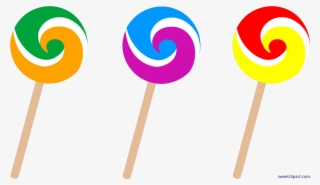 Candy Swirl Lollipops Clip Art - Transparent Background Candy Clipart