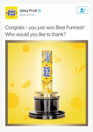 Oscars Is Clearly A Huge Opportunity For Brands That - Juicy Fruit Original Bubble Gum