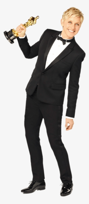 Ellen Degeneres Holding Oscar Png - Ellen Degeneres Oscar 2014