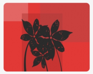 Black Flowers Rectangle Mousepad - Black
