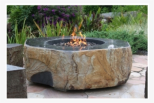 Elementi Basalt Boulder Outdoor Firepit - Boulder Firepit