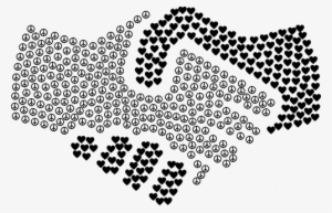 A Handshake With One Hand Created By Hearts And One - Handshake Images Black And White