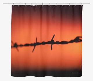 Barbed Wire Sunset Shower Curtain - Barbed Wire