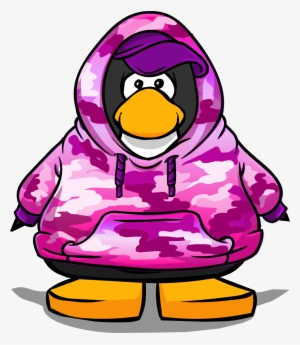 Pink Hip Hop Hoodie From A Player Card - Penguin With Hard Hat