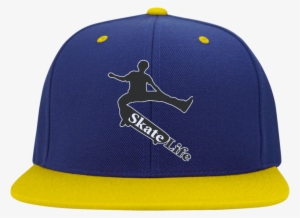 Flat Bill High-profile Snapback Hat Purposely Designed - Skull Stc19 Sport-tek Flat Bill High-profile Snapback