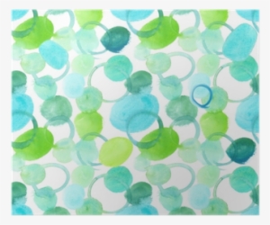 Seamless Pattern With Green And Turquoise Blue Bubbles - Burbujas De Colores Acuarela