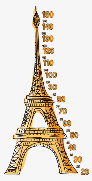 Eiffel Tower Height Chart Decal - Eiffel Tower Height