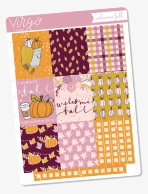 Welcome Fall Full Boxes Sticker Sheet - Paper