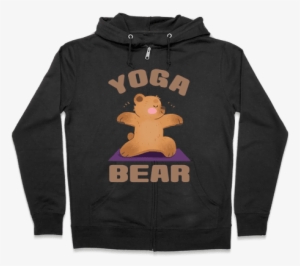 Yoga Bear Zip Hoodie - Halloween Gives Me The Real Big Frighten Hoodie: Funny