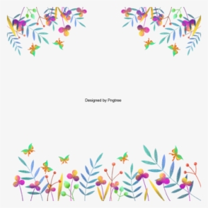 Beautiful Flower Border, Flower Clipart, Hand Painted, - Flower