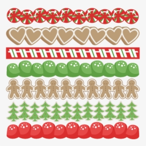 Gingerbread Borders Svg Scrapbook Cut File Cute Clipart - Christmas Day
