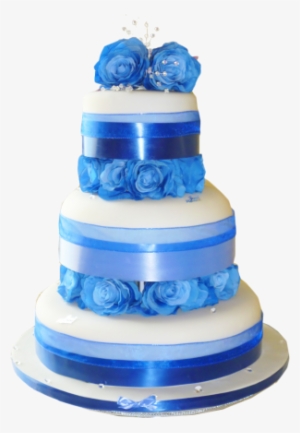 Blue Rose Wedding Cake - Cake In Blue Png