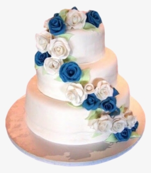 Wedding Cakes With Blue And White Roses
