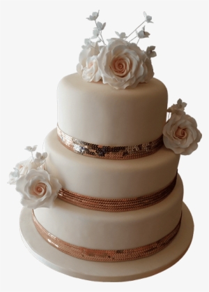 As A Guide, A Small Plain Sugarpaste 3 Tier Vanilla - Wedding Cake