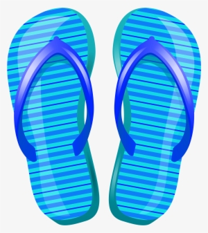 Blue Beach Flip Flops Png Vector Clipart - Beach Sandals Clipart