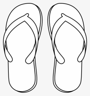 Drawing Of A Flip Flop - Flip Flops Clipart Black And White