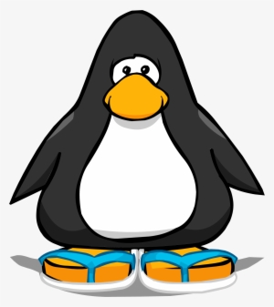 Blue & White Flip Flops Pc - Club Penguin Black Penguin