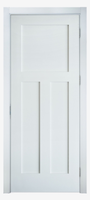 Primed White Interior 3-panel Craftsman - Home Door