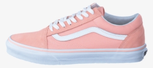 Ua Old Skool Suede Canvas Peach/white - Pink Vans Png Transparent