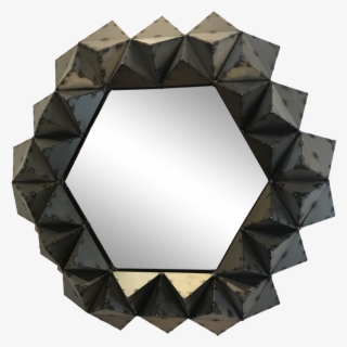 Hand Crafted Spot Welded Pyramid Mirror - Crystal