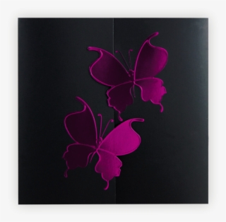 Unique Wedding Invitation Two - Fuchsia Butterflies