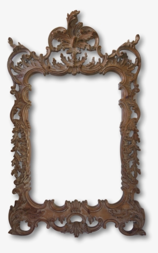 Italian Rococo Style Hand Carved Wood Mirror-mid Century