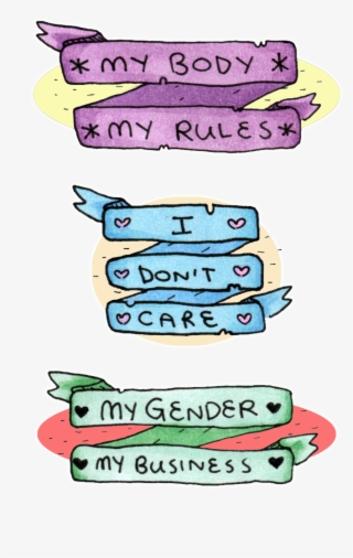 Three Illustrations - Grunge Riot Grrrl Cartoons