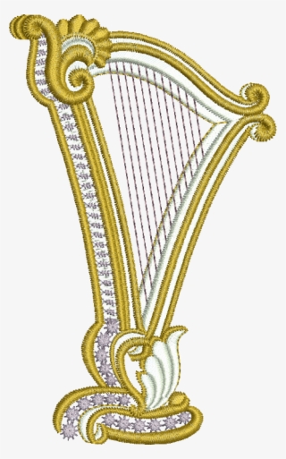 24 - Harp - Golden Harp Png