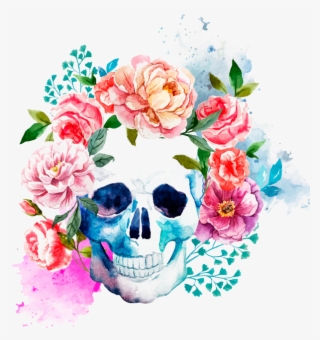Calavera Catrina La Skull Mexico Free Transparent Image - Calavera Mexicana Con Flores