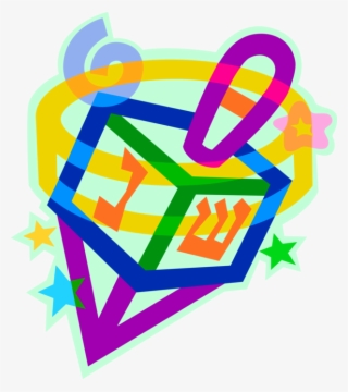 Vector Illustration Of Jewish Holiday Of Chanukah Hanukkah - Dreidels Clip Art