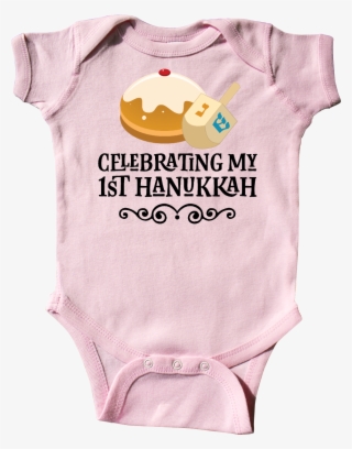 1st Hanukkah Childs Dreidel Infant Creeper Pink $16 - Infant Bodysuit