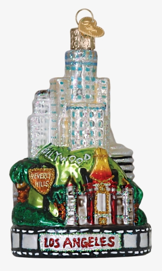 Los Angeles Landmarks Glass Ornament