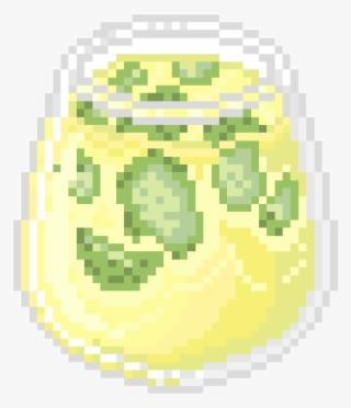 Pixel Food Kawaii Lemon Lemonade Mojito Green Yellow - Circle