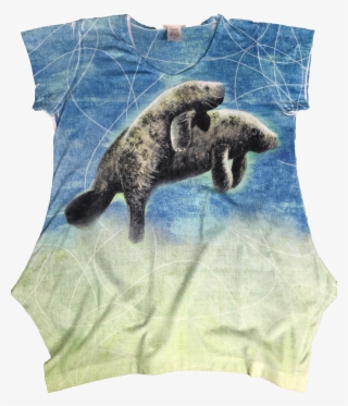 A Womens Fitted V Neck Shirt, With A Manatee Mom And - Punxsutawney Phil