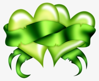 Lime Green Ribbon & Hearts - Clipart Green Hearts