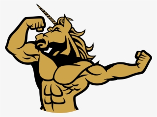 Banner Black And White Stock Muscles Clipart Muscular - Muscle Unicorn