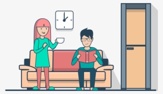 Living Room Clipart Organized House - Illustration