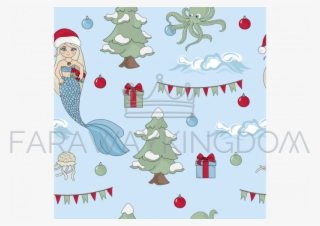 Mermaid Celebrate New Year Seamless Pattern Vector - Illustration