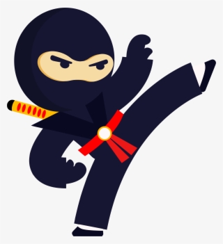 Big Image - Kicking Ninja Clipart