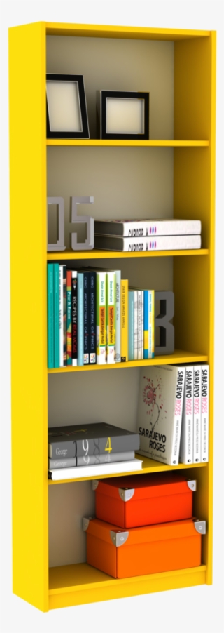 5 Tier Yellow Bookcase/bookshelf - Yellow Bookcase