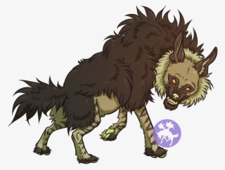 Sticker Snarly Brown Hyena - Cartoon