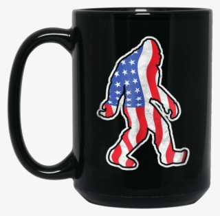 Bigfoot Sasquatch Fourth Of July Usa Flag Vintage 15 - Mug