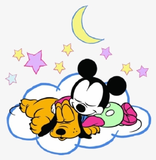 Baby Minnie Mouse And Pluto Sleeping Png Baby Mickey - Sleepy Mickey And Minnie Mouse